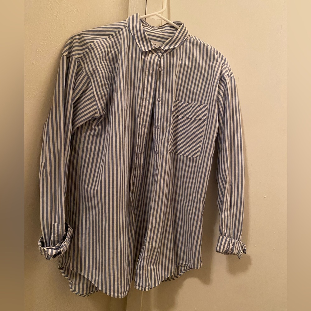 Colin’s Striped Blue Button Down Shirt